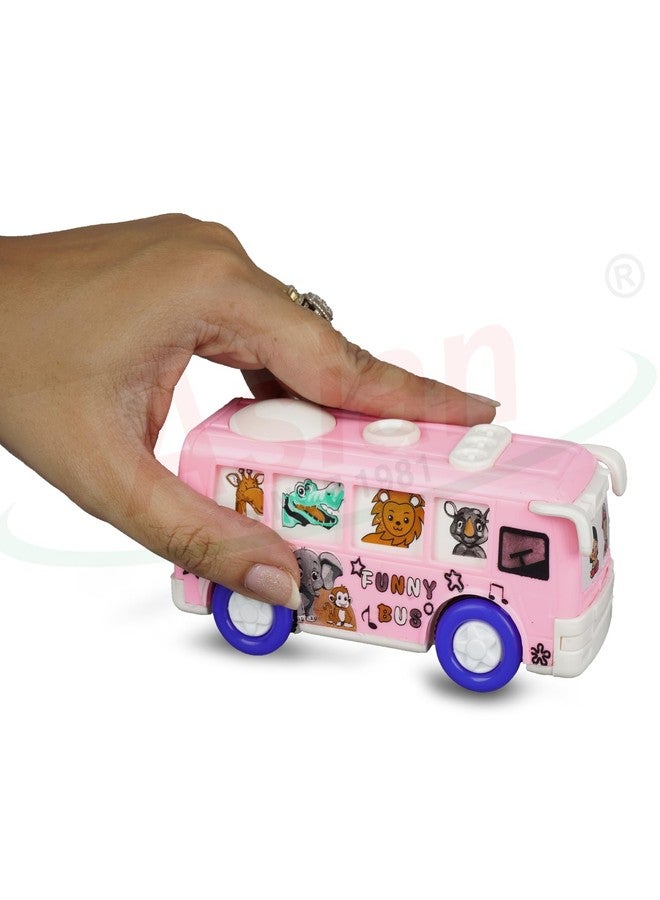 Asian Friction Powerd Plastic Toy Bus with Attractive Funny Cartoon Animals Print for Childrens Boys and Girls Kids Bus Toys for 2 to 5 Year Premium Gifting Toy(Multicolour) (Pack of 1) - Image 4